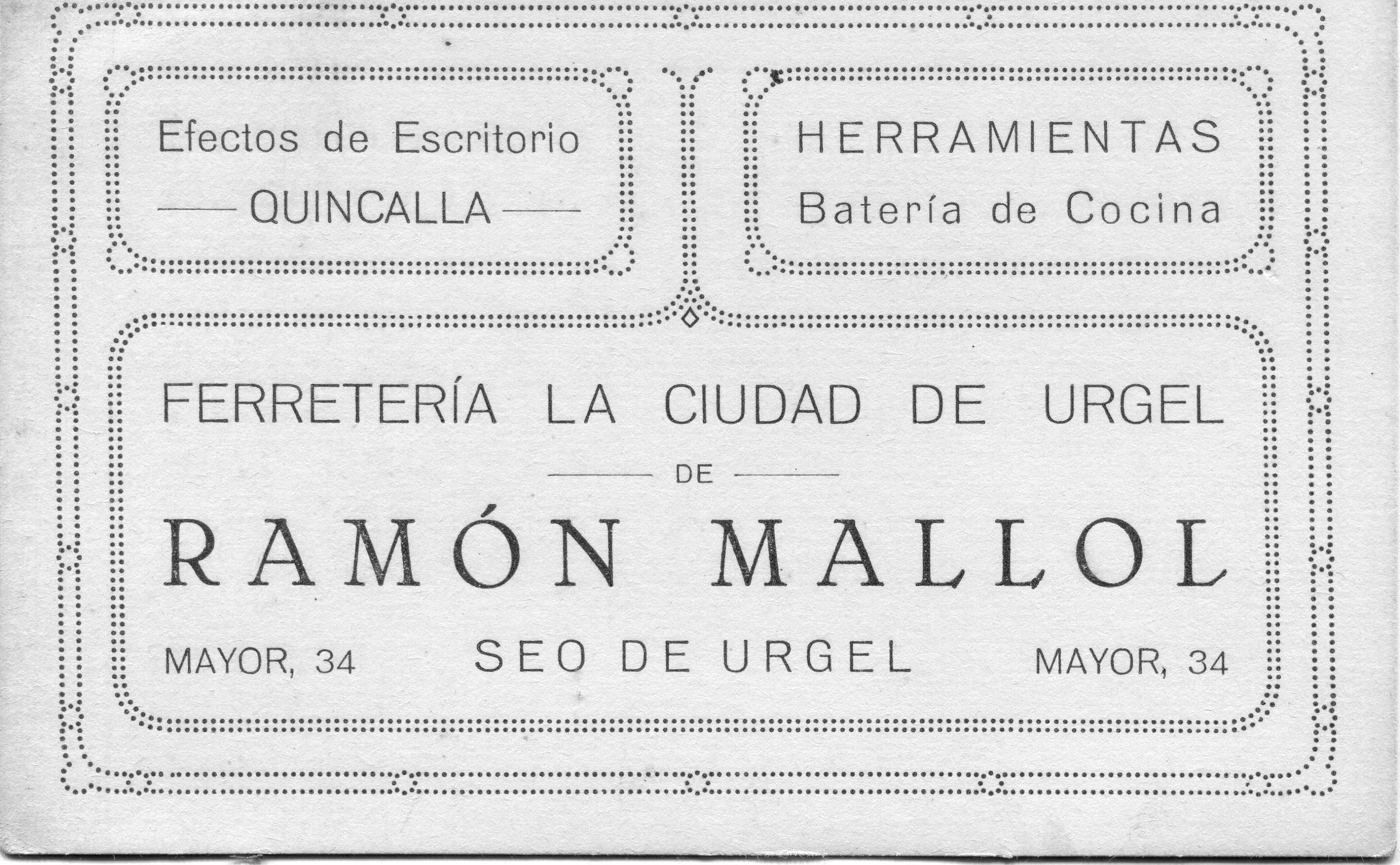 Tarjeta ferretreria R M014